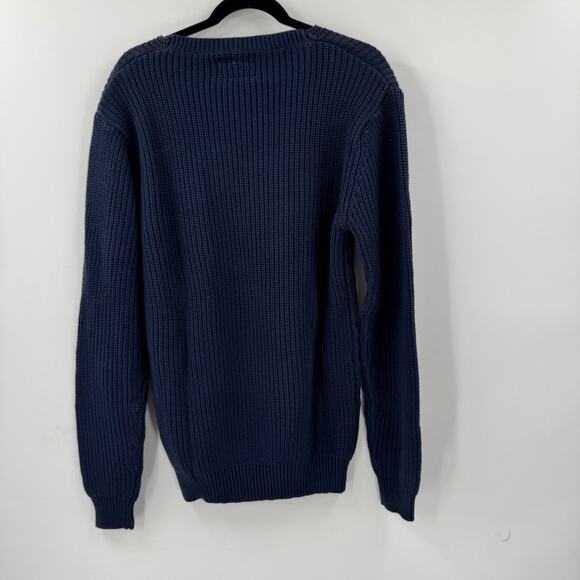 NWOT Shine Original navy rib knit o-neck sweater - Picture 4 of 5